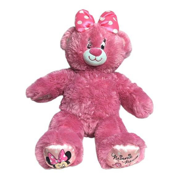 Build-A-Bear Workshop Other - Build A Bear BAB Disney Minnie Mouse 16in Pink Teddy Bear Plush w/ Polka Dot Bow
